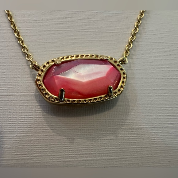 Kendra Scott Elisa Necklace Gold chain in Blush Ivory MOP NEW pink - Picture 5 of 7